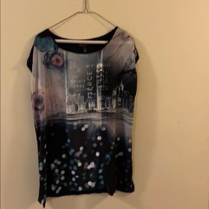 Long tall sally sleeveless print top size small